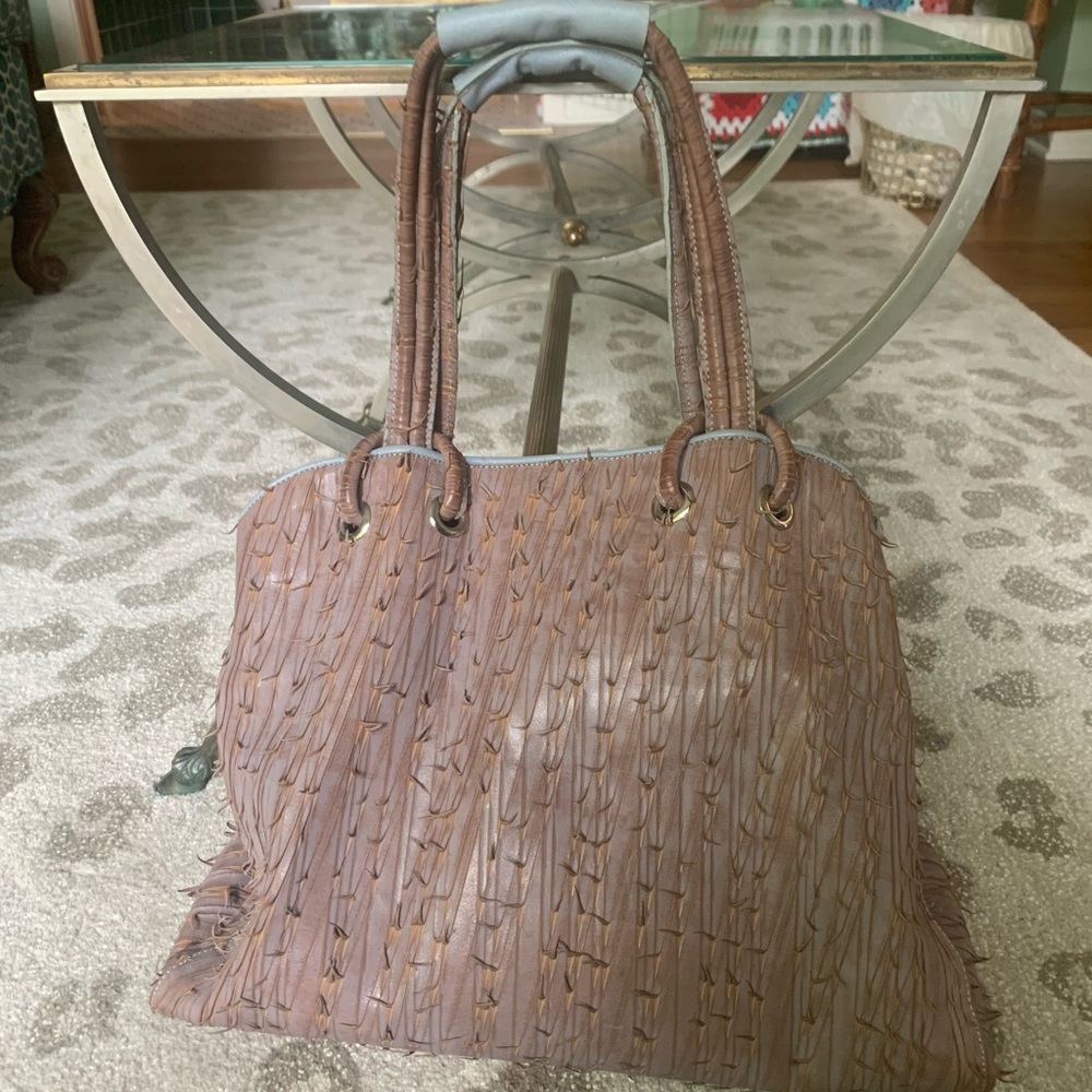 Jane August Leather Fringed Tote